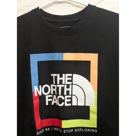 The North Face Mens XL Black Graphic T Shirt Sinceβ 66 Never Stop Exploring Tee - Picture 8 of 8